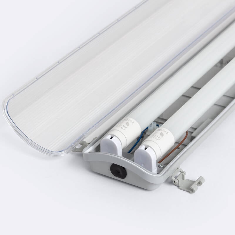 Pantalla Estanca 120cm IP65 con dos Tubos LED Cristal 18W 140lm/W