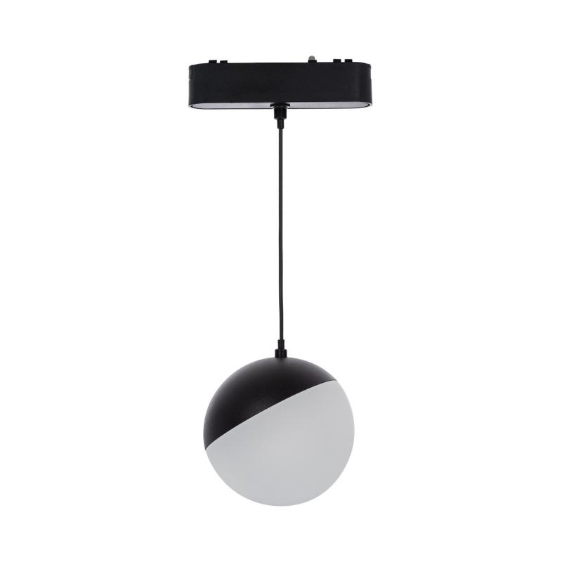 Foco Carril Colgante LED Magnético 25mm SuperSlim 10W 48V Ø100 mm Negro