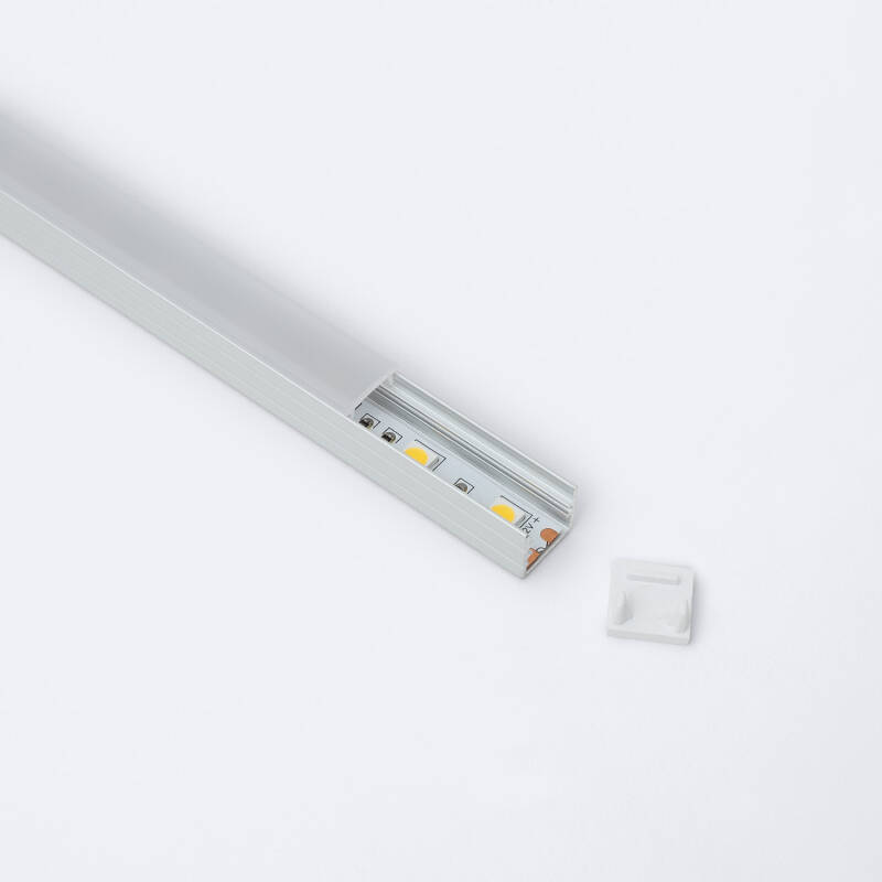 Perfil Aluminio Superficie 2m para Tira LED hasta 8 mm
