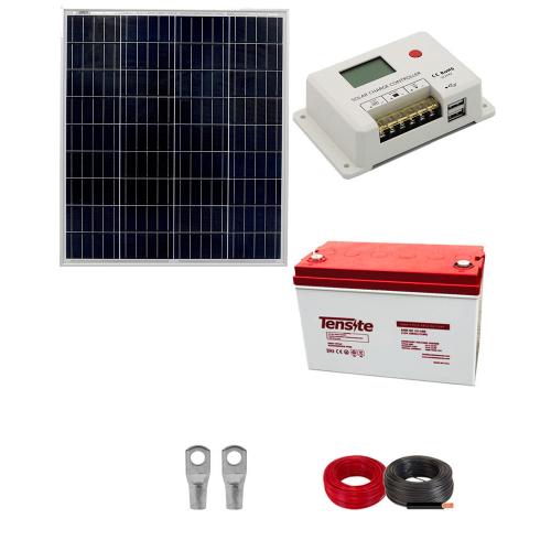 Kit Solar 75W 12V Autoinstalable con Batería