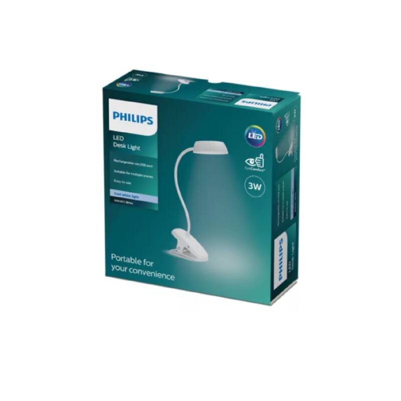 Lámpara LED Flexo Escritorio Philips Donutclip