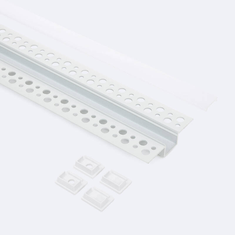 Perfil Aluminio Integrado en Escayola/Pladur para Tira LED hasta 15 mm