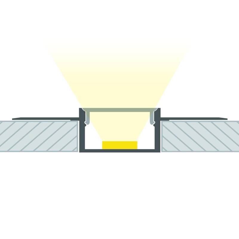 Perfil Aluminio Integrado en Escayola/Pladur para Tira LED hasta 20 mm