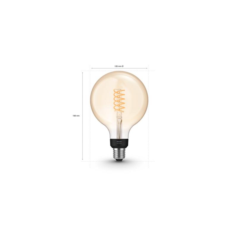 Bombilla Filamento LED E27 7W 550 lm G125 PHILIPS Hue White