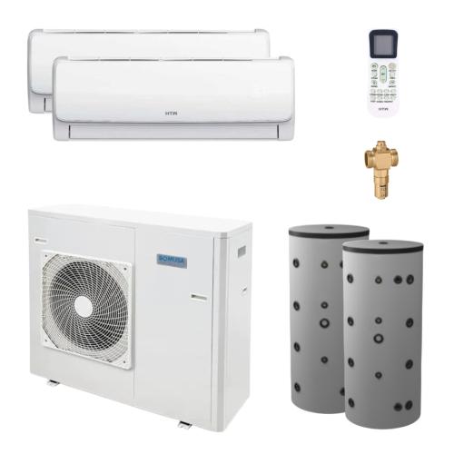 Kit Aerotermia con Fancoils Domusa Dual Clima 9R 9kW R32 para 120m2