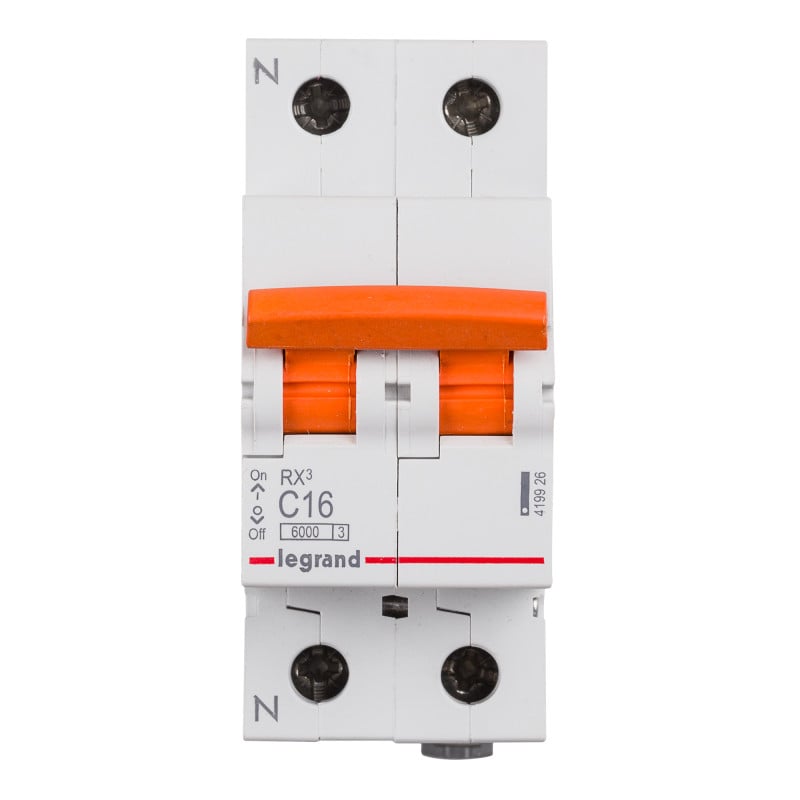 Interruptor Magnetotérmico Residencial 1P+N 10-40A 6kA Curva C LEGRAND RX³ 419925