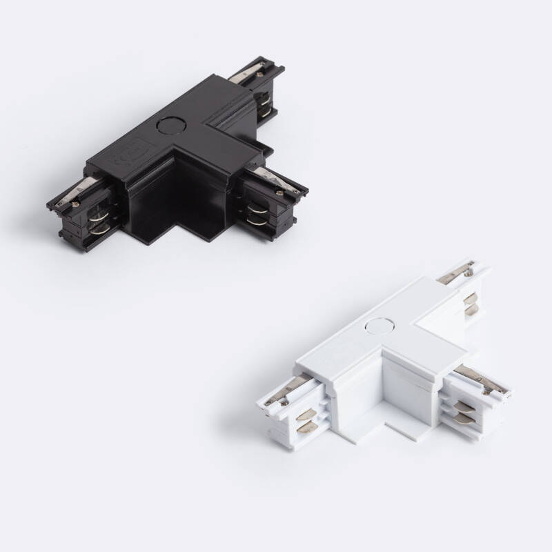 Conector 'Left Side' Tipo T para Carril Trifásico Empotrable Aluminio
