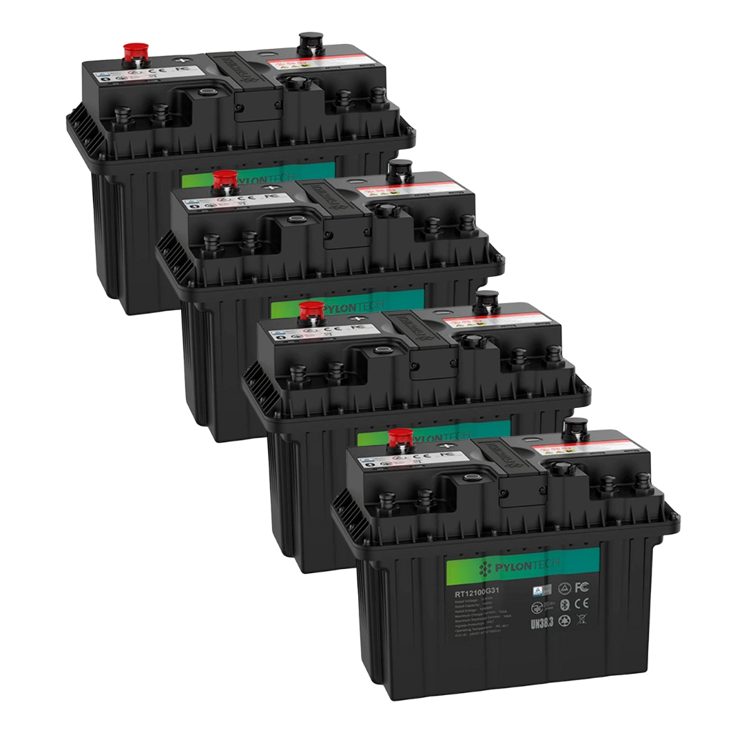 Pack 4ud Baterías de Litio para Autocaravanas Pylontech 12V 100Ah RT12100G31