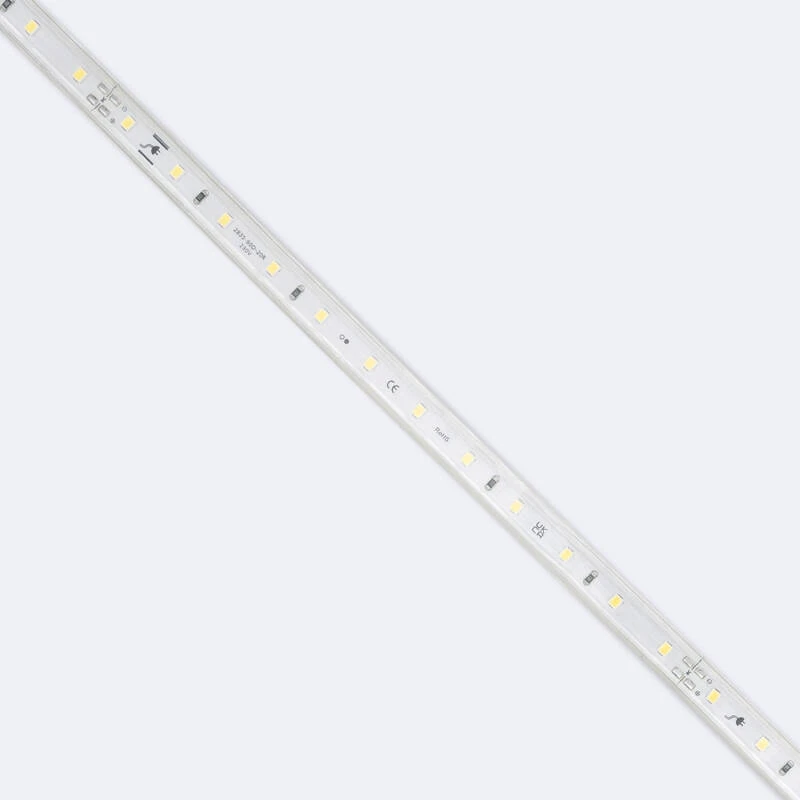Tira LED Regulable 220V SMD 60 LED/m Blanco Neutro 6W/m 600lm/m Ancho 12mm Corte 20cm IP65 a Medida