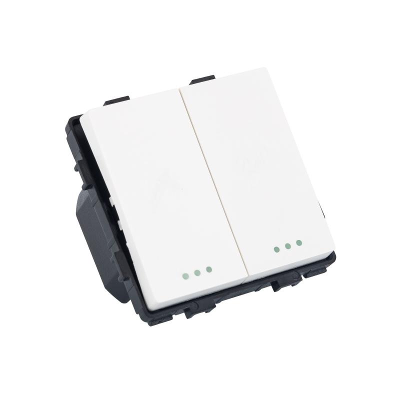 Interruptor Pulsador Doble con Marco PC Modern