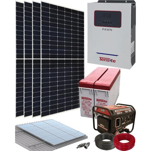 Kit Solar Instalacion Aislada 3000W 24V 6000Whdia con Generador Genergy