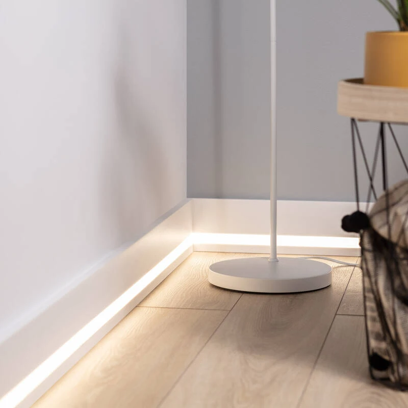 Moldura Rodapié para Tira LED Classic con con Tapa Continua