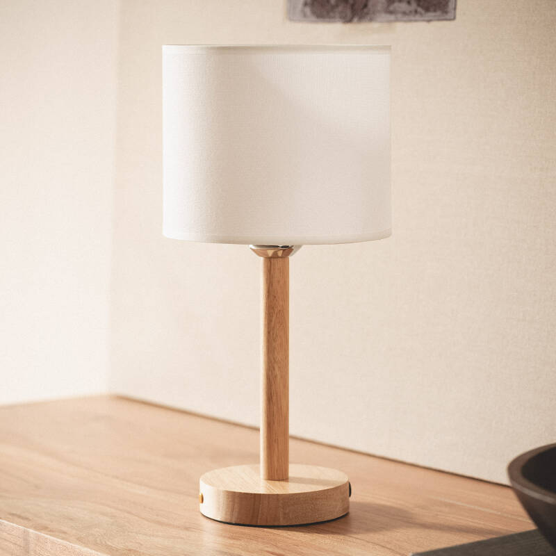 Lámpara de Mesa LED Portátil Madera con Batería USB Recargable Folgosa