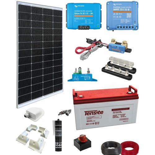 Kit Placa Solar Furgoneta 200W con Instalación Eléctrica Completa