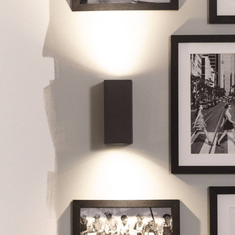 Aplique de Pared Exterior Aluminio Iluminación Doble Cara Miseno Gris Oscuro