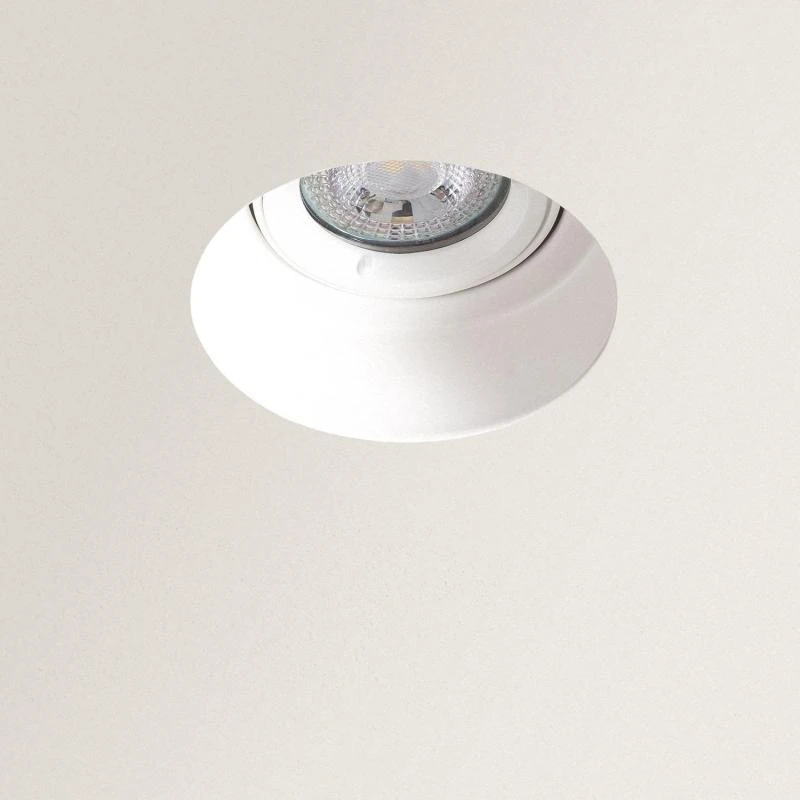 Aro Downlight Integración Escayola/Pladur Circular para Bombilla LED GU10 Corte Ø 90 mm Trimless Ajustable