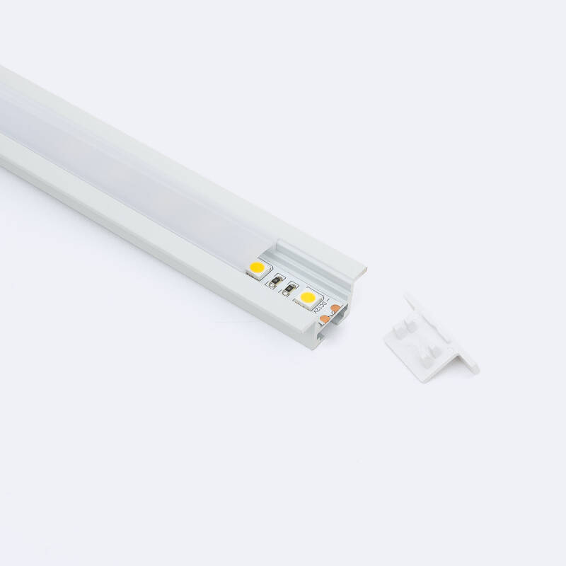 Perfil Aluminio Empotrable con Clips para Tiras LED hasta 12 mm