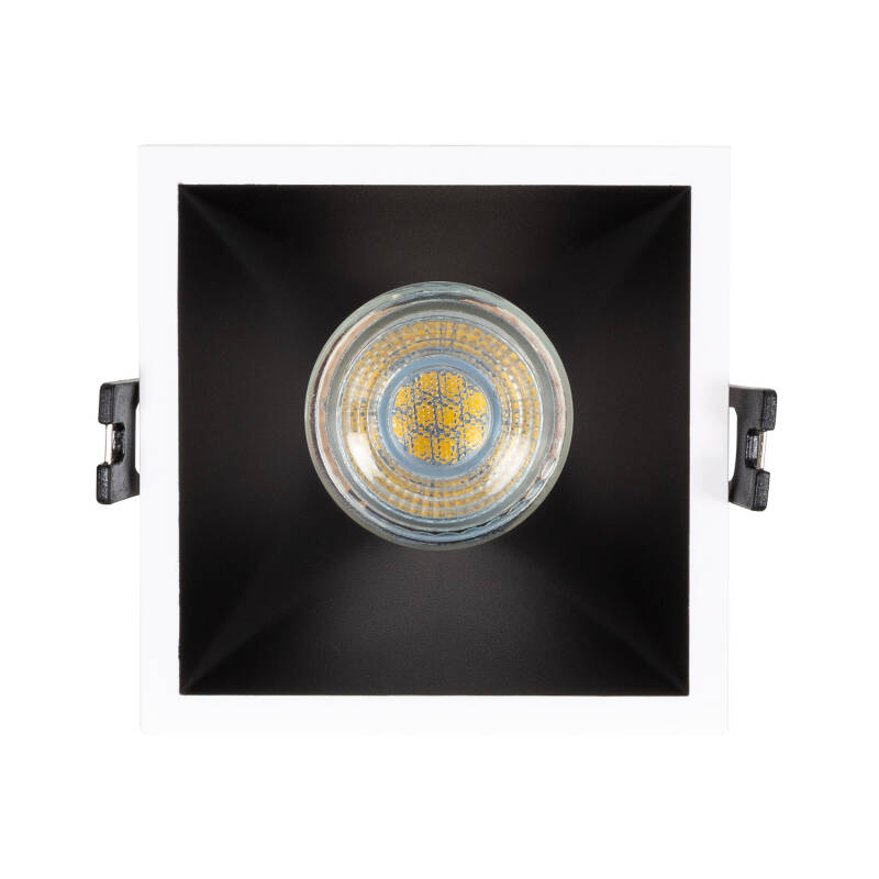 Aro Downlight Cuadrado Bajo UGR para Bombilla LED GU10 Corte 85x85 mm