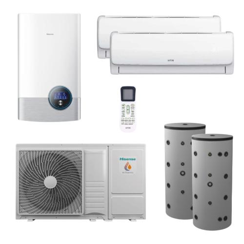 Kit Aerotermia con Fancoils Hisense Bibloc Mural Hi-Therma 6kW R32 para 100m2