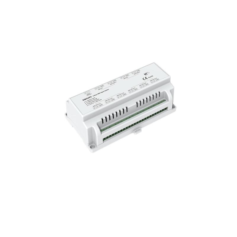 Splitter Divisor de Señal DMX512 2 Entradas/6 Salidas Aisladas SKYDANCE DMA2X3 para Carril DIN