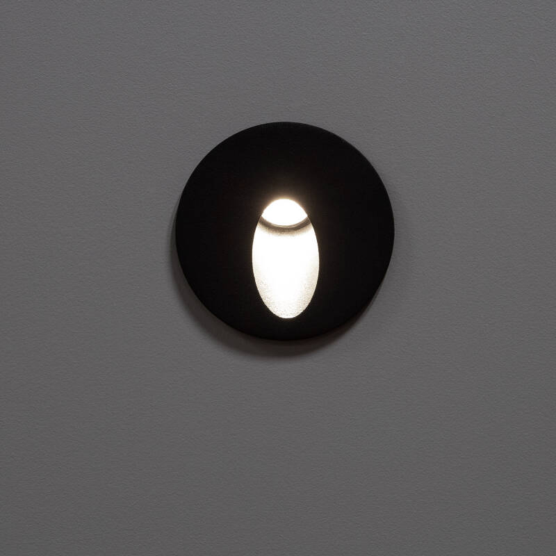 Baliza Exterior LED 3W Empotrable Pared Circular Gris Boiler