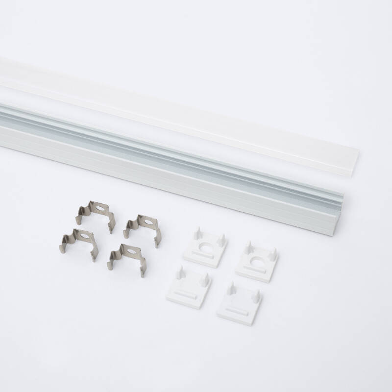 Perfil Aluminio Superficie 2m para Tira LED hasta 8 mm