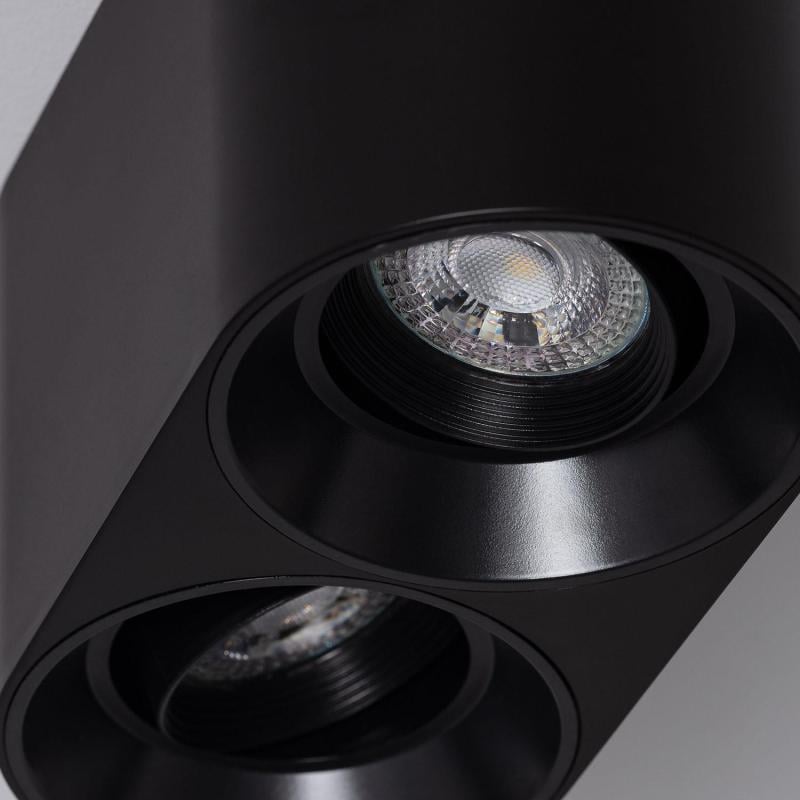 Aplique de Techo Doble Negro con Bombilla GU10 Space
