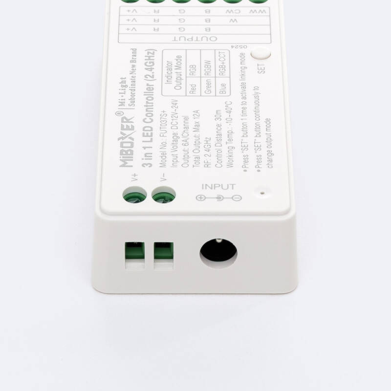 Controlador Regulador 3 en 1 LED RGB/RGBW/RGB+CCT 12/24V DC MiBoxer FUT037S+
