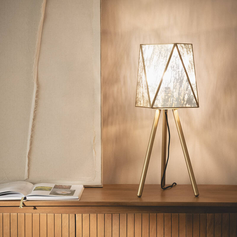 Lámpara de Mesa Metal y Cristal Mattina ILUZZIA
