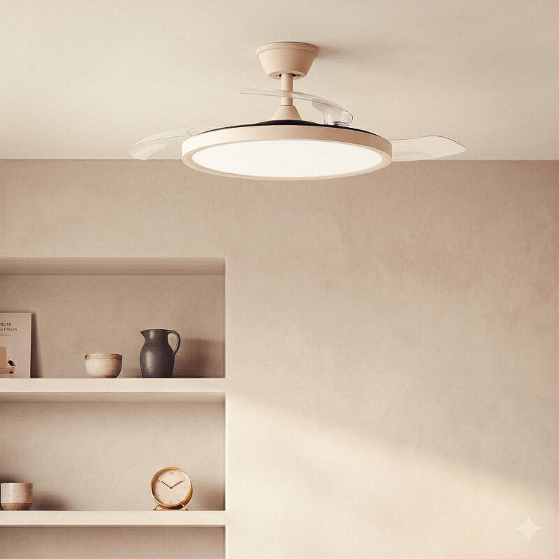 Ventilador de Techo con luz Silencioso DC aspas retráctiles Kleon
