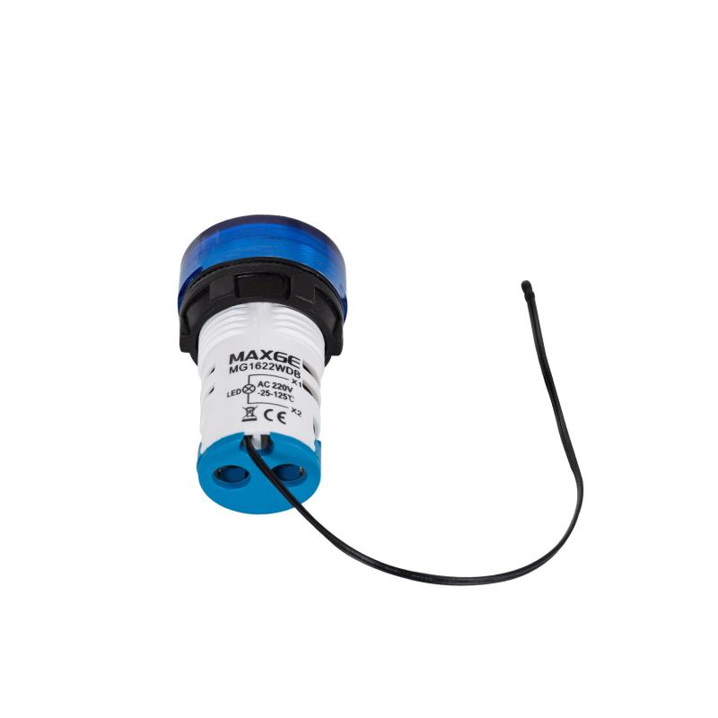 Testigo Luminoso MAXGE con Termómetro -25ºC/+125ºC Ø22mm