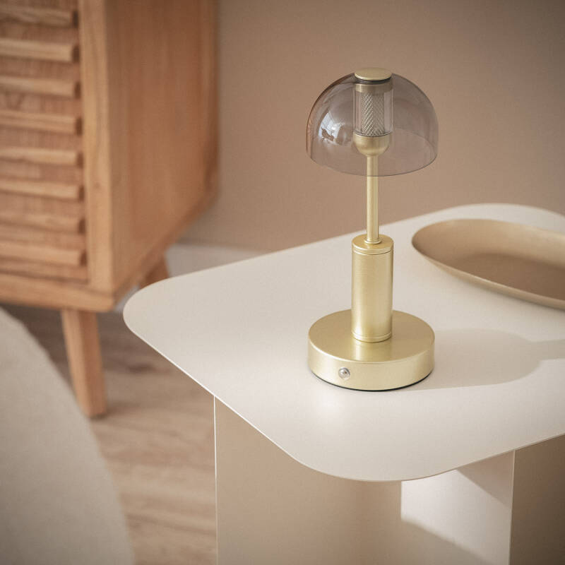 Lámpara de Mesa LED Metal Portátil con Batería USB Recargable Luliu Ludza