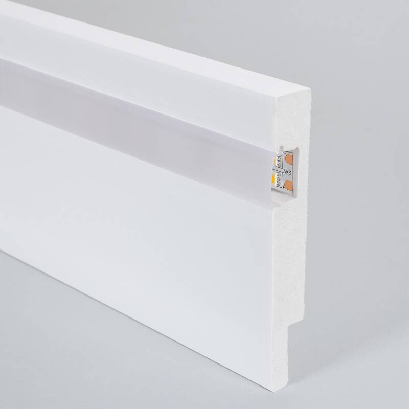 Moldura Rodapié para Tira LED Modern con Tapa Continua