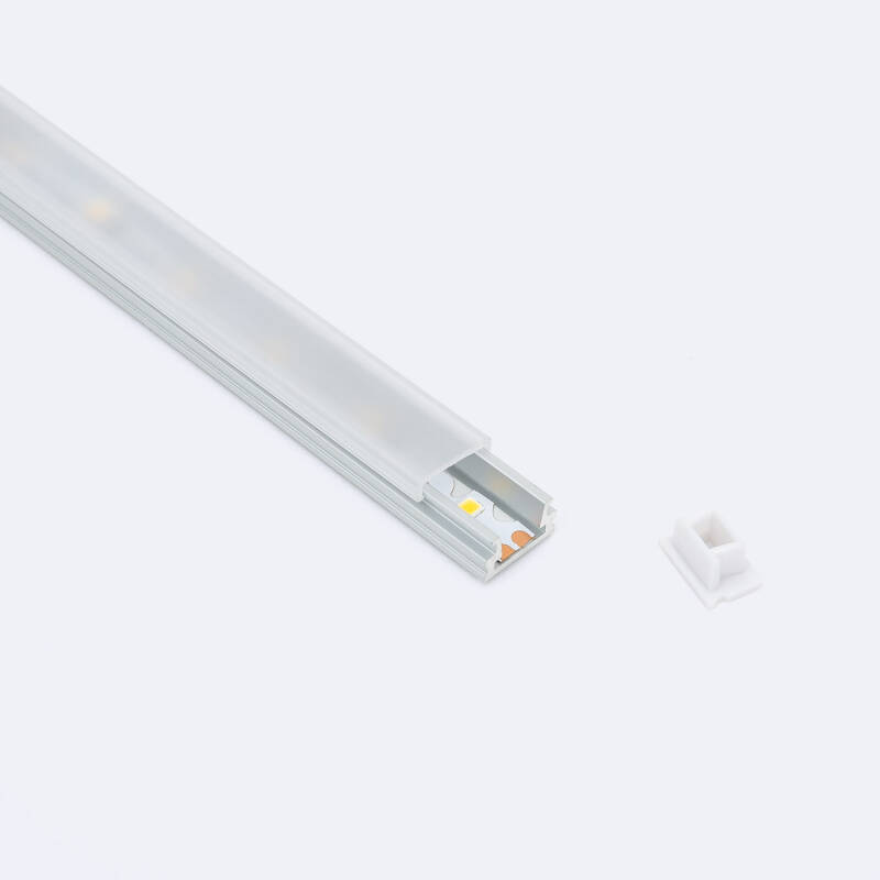 Perfil Aluminio Superficie 2m para Tira LED hasta 8 mm