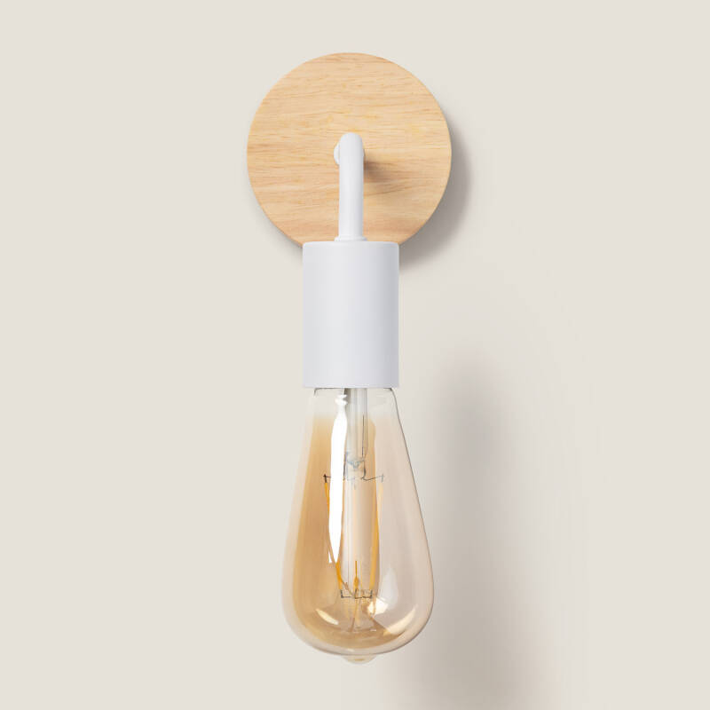 Lámpara de Pared de Madera y Metal Jedali
