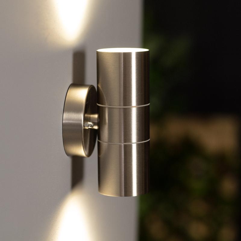 Aplique de Pared Exterior Acero Inoxidable Iluminación Doble Cara Satin