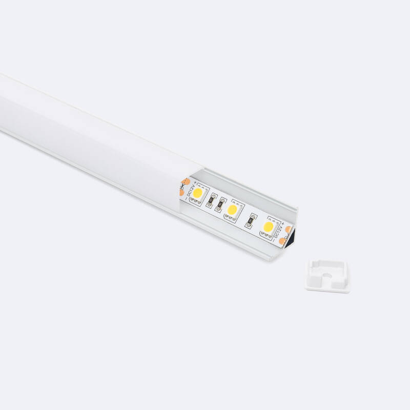 Perfil Aluminio Esquina Triangular 2m para Tira LED hasta 10mm