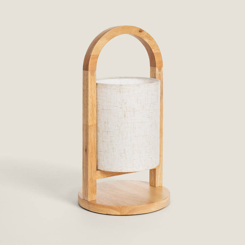 Lámpara de Mesa LED Portátil Madera con Batería USB Recargable Fragosa