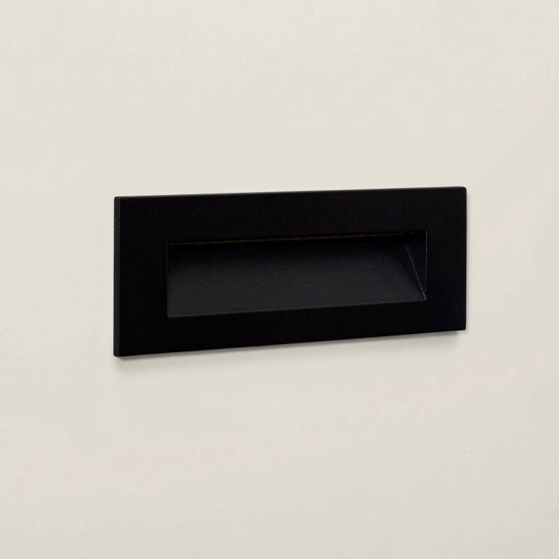 Baliza Exterior LED 7W Empotrable Pared Rectangular Negro Groult