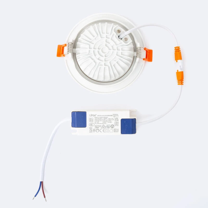 Foco Downlight LED 15W COB Superslim LIFUD Direccionable Circular Blanco Corte Ø100 mm CRI90 Expert Color