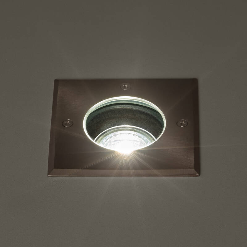Foco Exterior Empotrable Suelo Cuadrado Inox GU10 Cenit