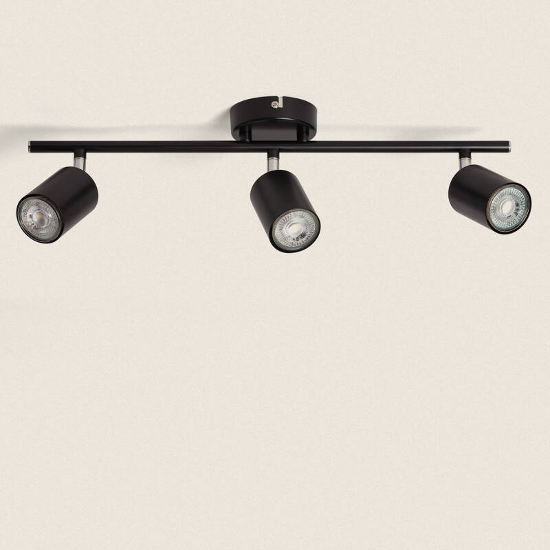 Lámpara de Techo Orientable Metal 3 Focos Albus Black