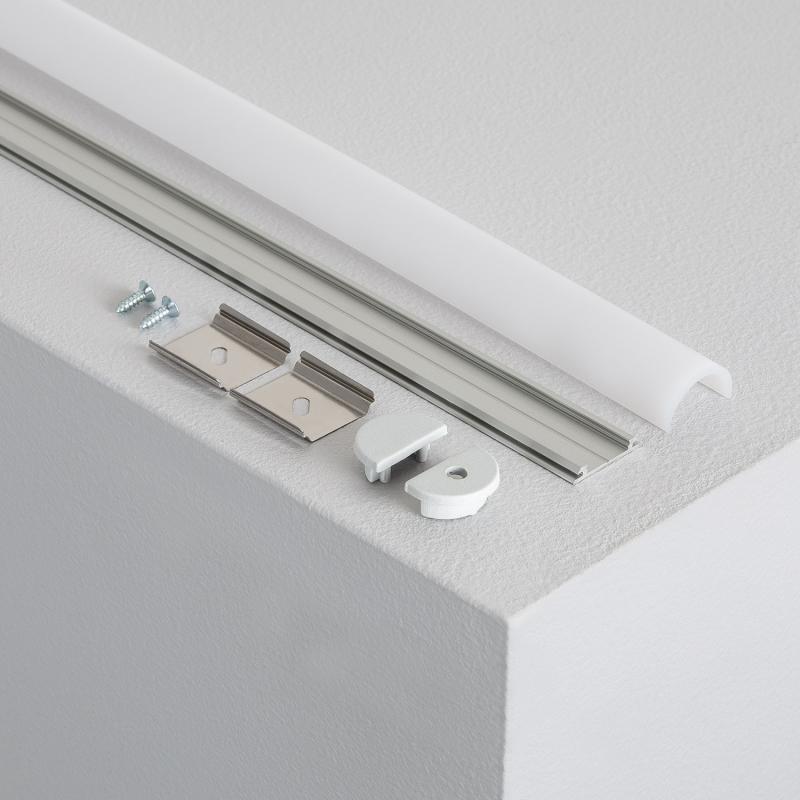 Perfil Aluminio Superficie Flexible 1m para Tiras LED hasta 12 mm