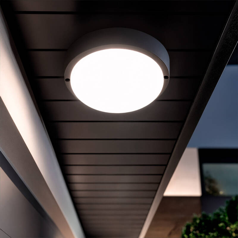 Plafón LED 15W Circular para Exterior Ø140 mm IP65 Hublot Black