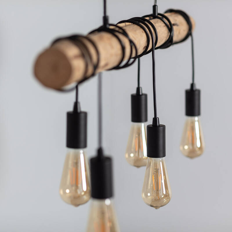 Lámpara Colgante Metal y Madera Yagis