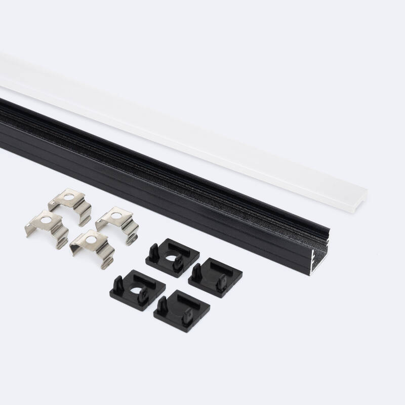 Perfil Aluminio Superficie 2m para Tira LED hasta 8 mm