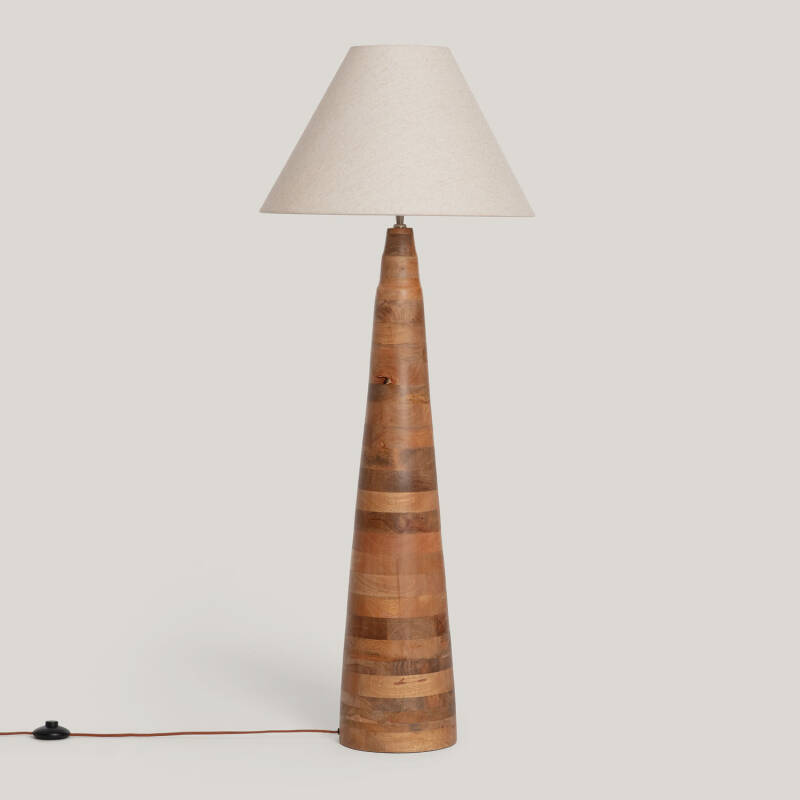 Lámpara de Pie Madera Zeil Rajesh ILUZZIA