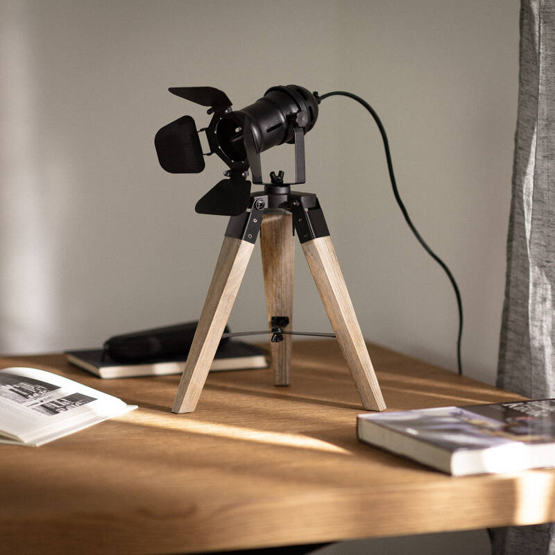 Lámpara de Mesa de Madera y Metal Cinema Kurangna  XS