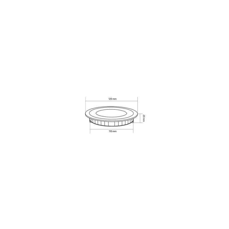 Placa LED 6W Circular SuperSlim Corte Ø 110 mm Silver