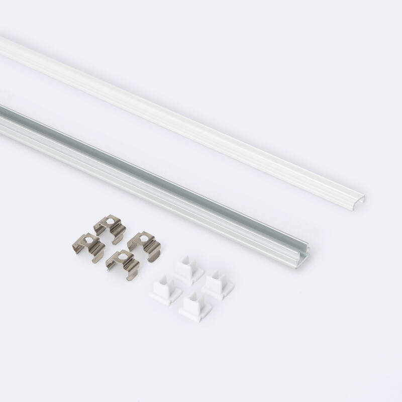 Perfil Aluminio Superficie 2m para Tira LED hasta 6 mm